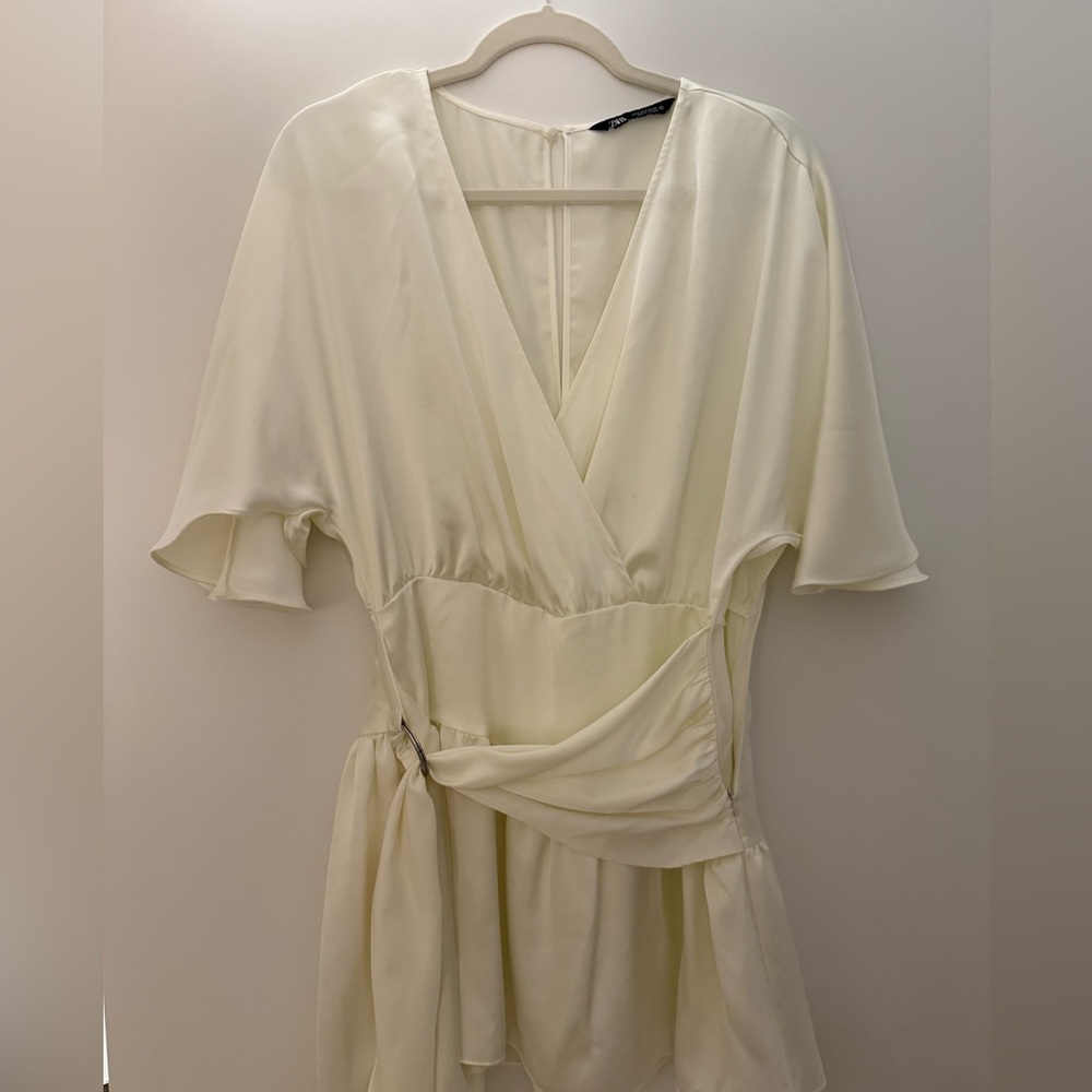 Zara white mini dress (satin)